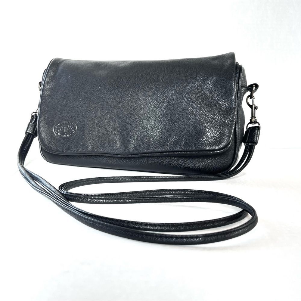 VTG Stone Mountain Redwood Falls Black Leather Shoulder Crossbody Bag Purse